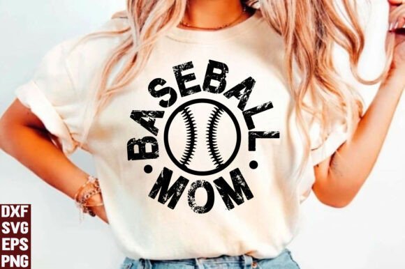 Baseball Mom SVG & Baseball Mama PNG for T-Shirt Designs and Handmade Projects