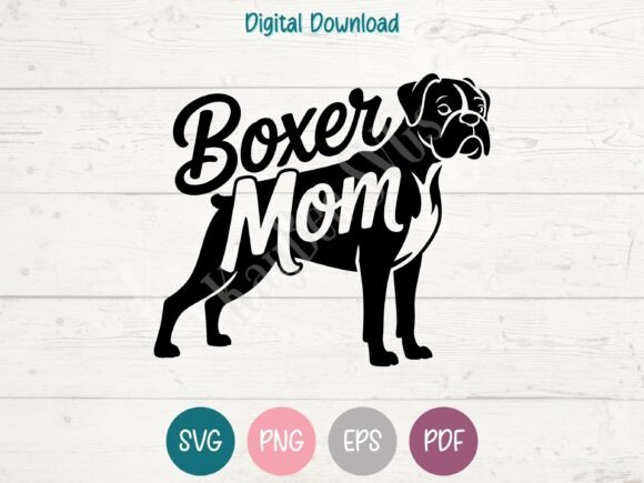 Boxer Mom SVG PNG EPS PDF Design: A Versatile Graphic for T-Shirt and Brand Projects