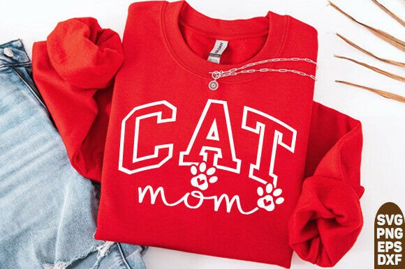 Cat Mom SVG PNG Files: A Fun Graphic Design Asset for T-Shirt Designs and Branding