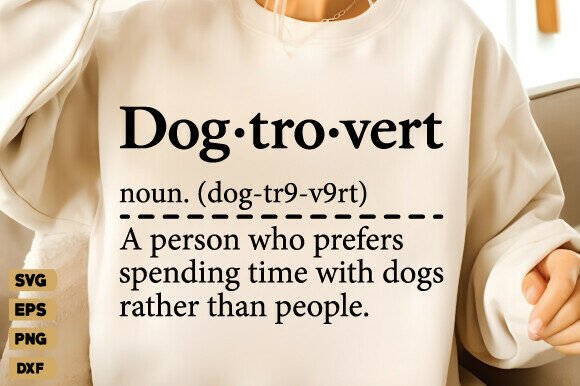 Dogtrovert Definition SVG and Dog Mom Graphics for Local Business Branding