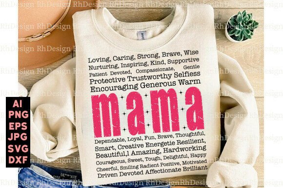 Mama Words SVG: A Must-Have Graphic Design Asset for T-Shirt Designs and More
