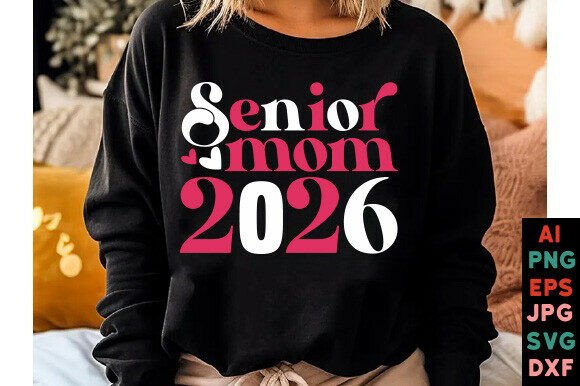 Senior Mom SVG Design: A Modern Graphic Asset for T-Shirt and Editorial Use