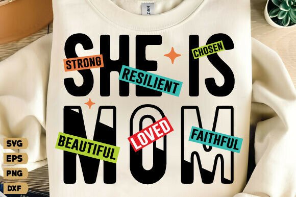 She Is Mom SVG: A Versatile Graphic Design Asset for Mother’s Day Branding