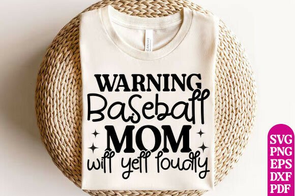 Warning Baseball Mom SVG: A Bold Graphic Design Asset for T-Shirt Designs and Blog Content